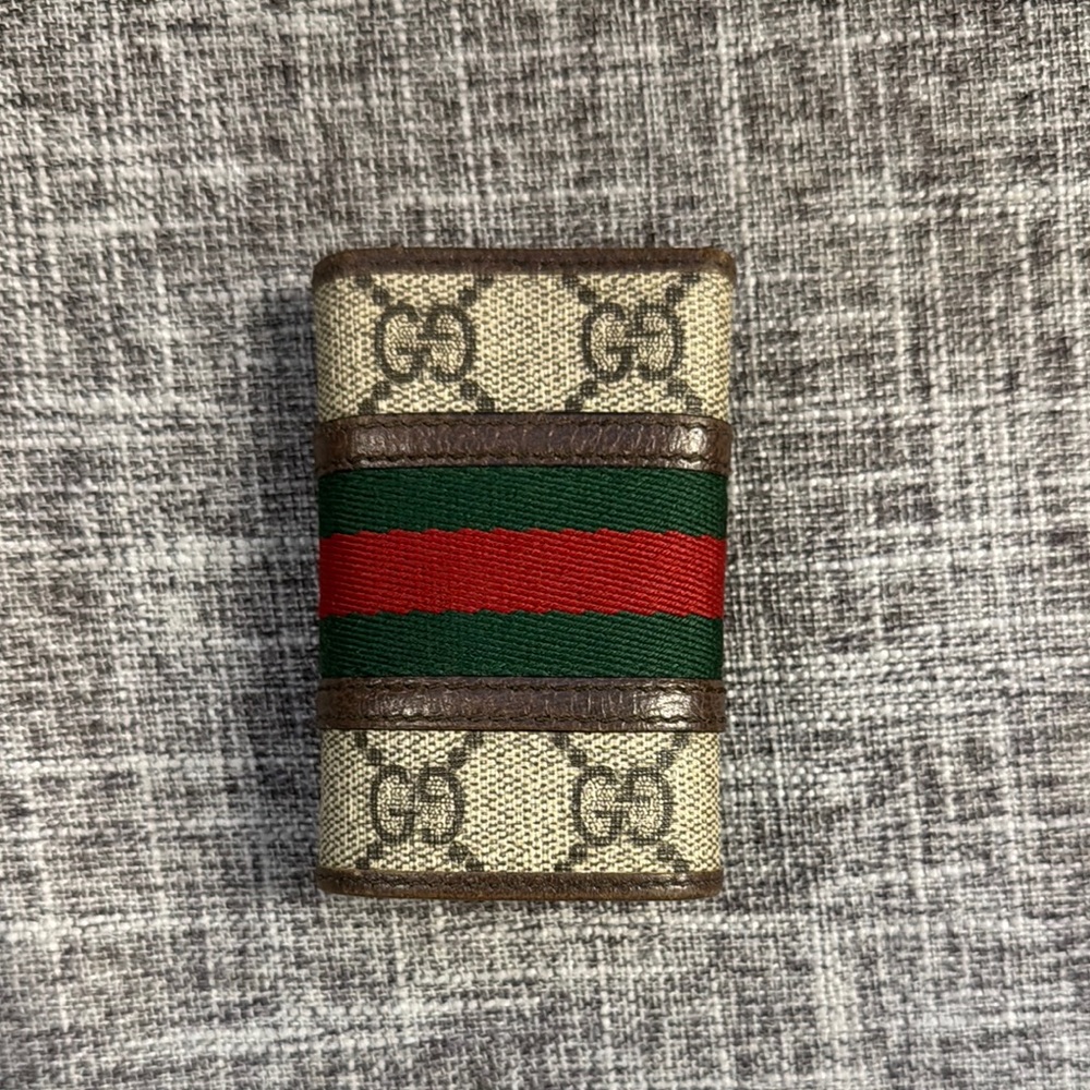 Gucci Brown with Sherry Line Key Holder with Iconic Monogram - Picture 2 of 7